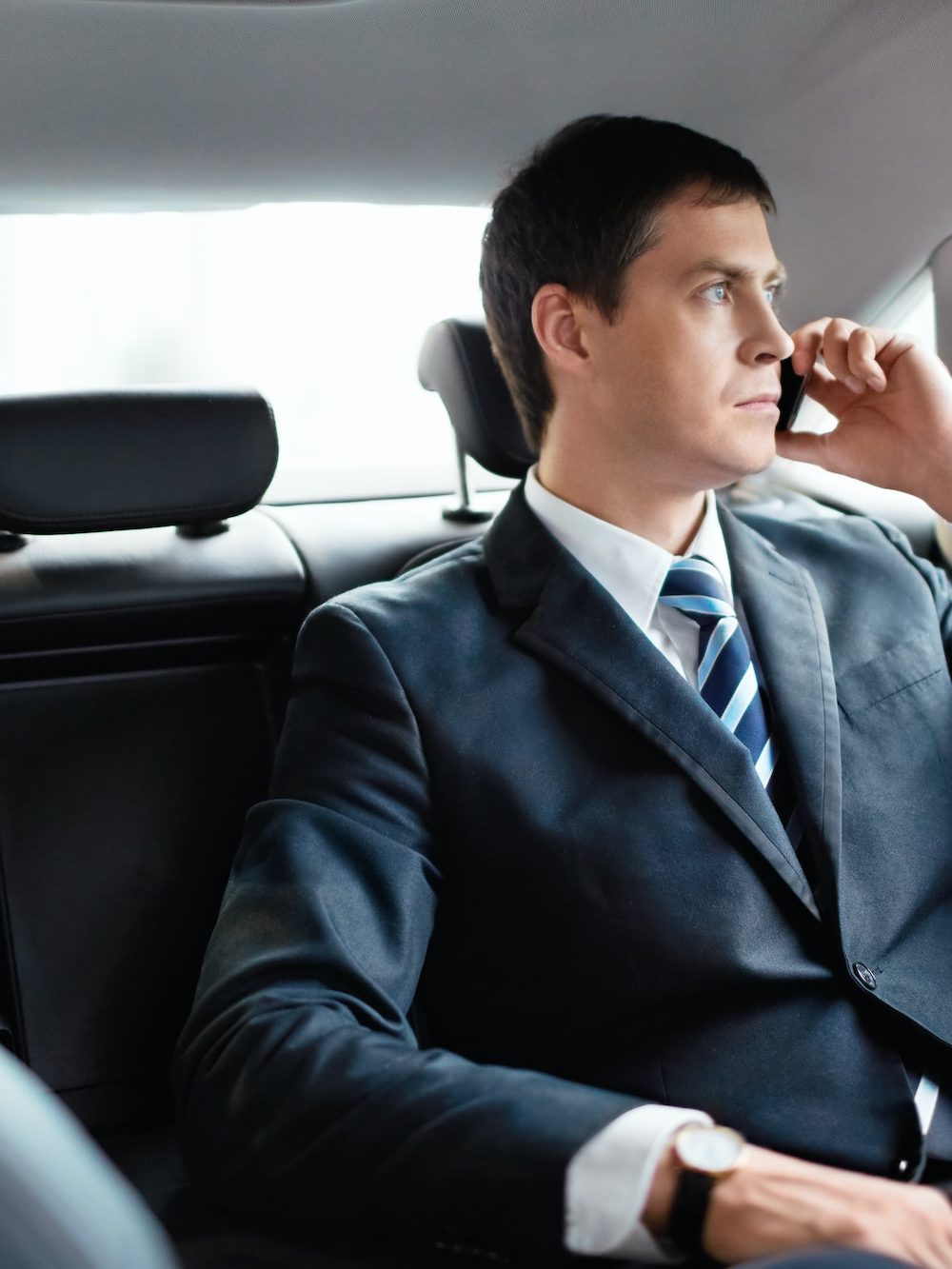 Businessman in a car